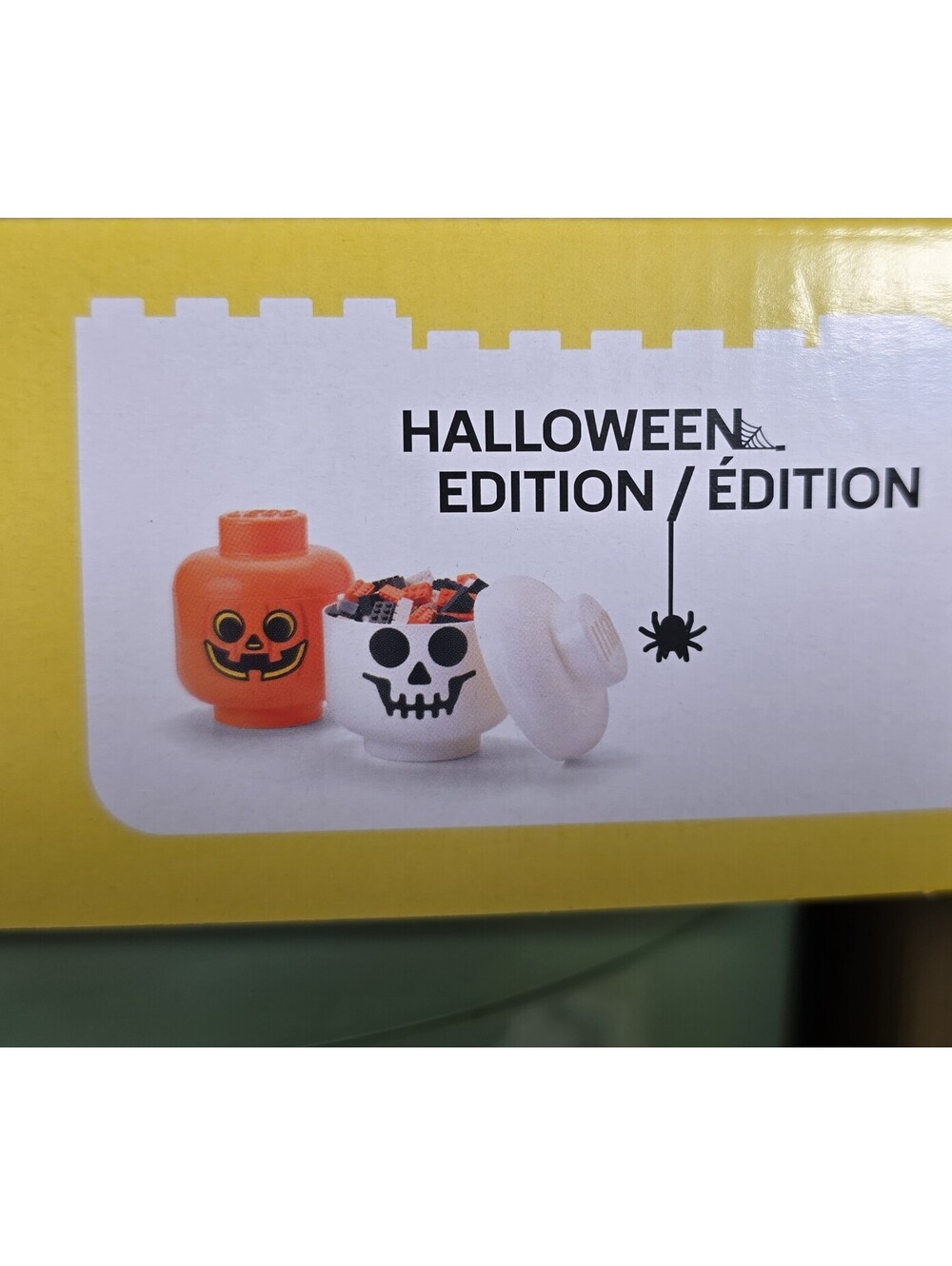 LEGO Halloween Edition Large Storage Heads Green White Skeleton 2pc NIB - Picture 8 of 15